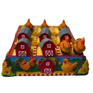 Country Chicken Farm Tic Tac Toe Tabletop Game